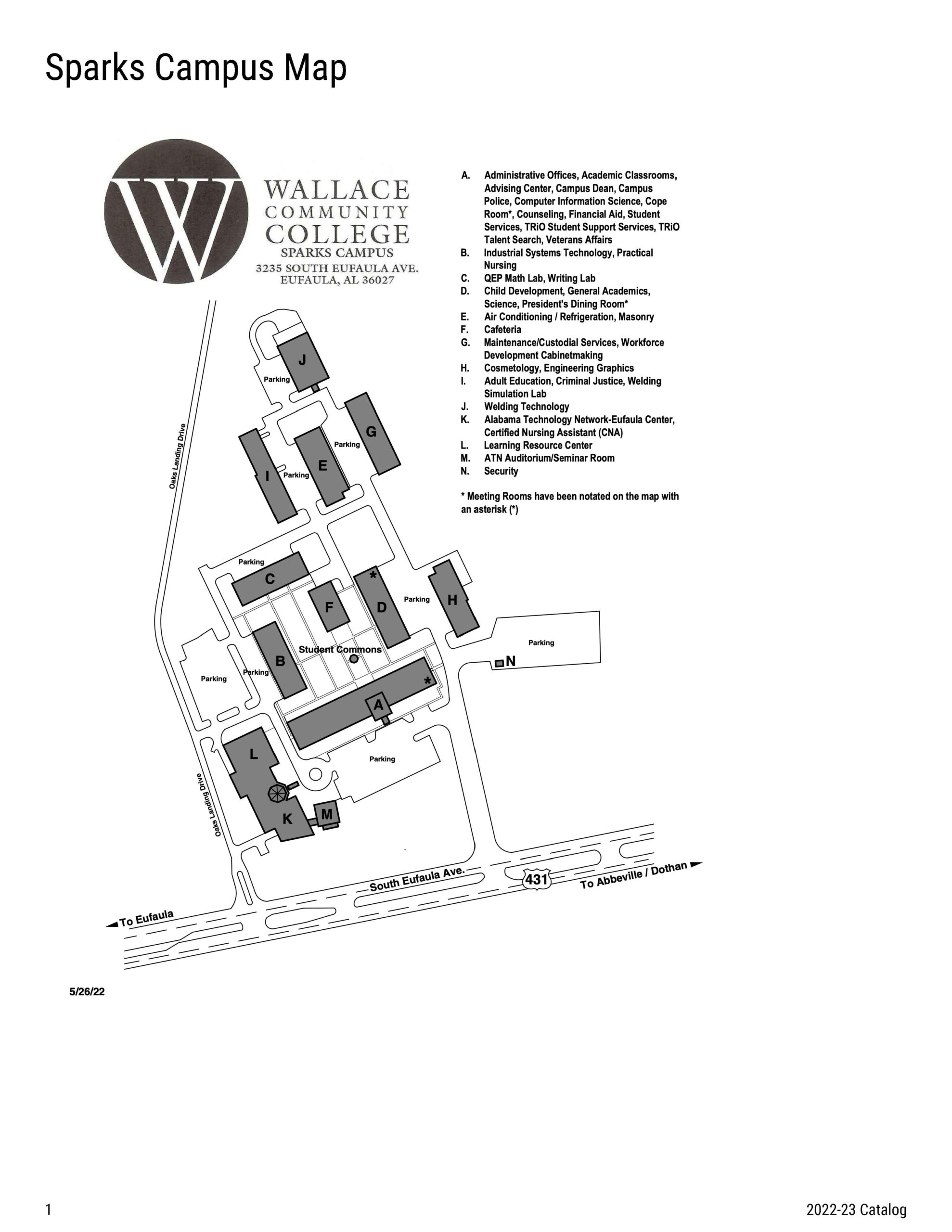 Sparks Campus Map