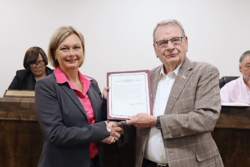 Amy Greene receives proclamation from Barbour County Commission for CC Month